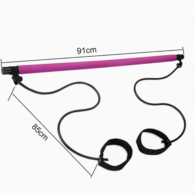 Portable Yoga Pull Rods for Pilates Exercise Stick Toning Bar Fitness Home Yoga Gym Body Abdominal Resistance Bands Rope Puller