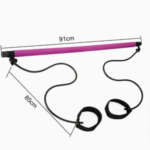 Portable Yoga Pull Rods for Pilates Exercise Stick Toning Bar Fitness Home Yoga Gym Body Abdominal Resistance Bands Rope Puller