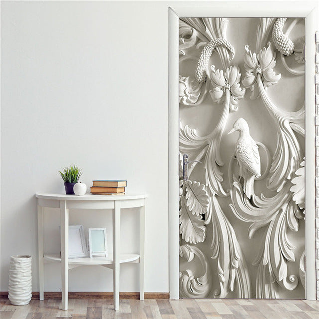 Creative 3D Door Sticker 95x215cm/Custom Size Self Adhesive Wallpaper On the Doors DIY Renovation Waterproof Poster For Bedroom