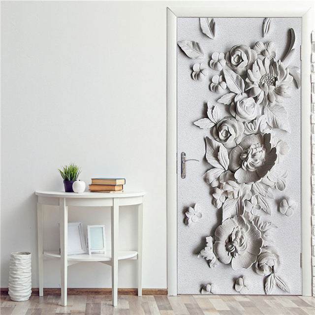 Creative 3D Door Sticker 95x215cm/Custom Size Self Adhesive Wallpaper On the Doors DIY Renovation Waterproof Poster For Bedroom