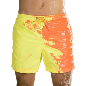 Men Beach Shorts Change Color Beach Pant Quick Dry High Temperature Discoloration Male Running Shorts Summer Swimming Shorts