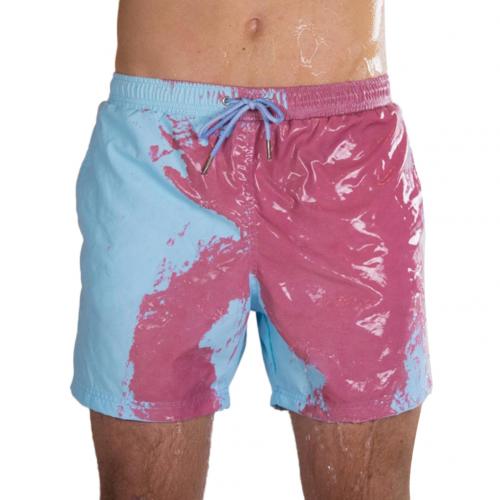Men Beach Shorts Change Color Beach Pant Quick Dry High Temperature Discoloration Male Running Shorts Summer Swimming Shorts