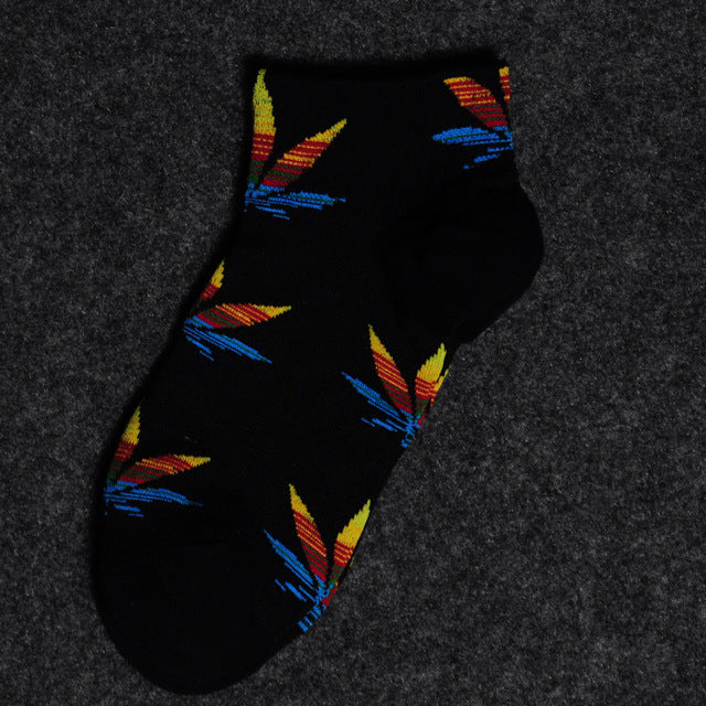 spring and autumn casual long paragraph weed boat socks Fashion comfortable high quality cotton socks  leaf maple leaves