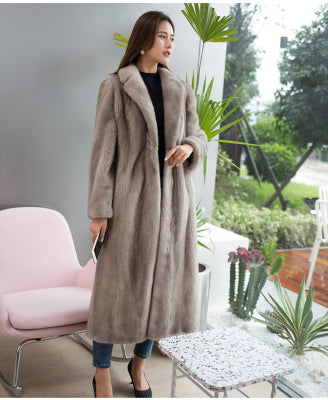 Hooded Winter New 2020 Fur Outerwear Female Fashion Plus Size Solid Long Fur Coat High-end Warm Mink Fur Jacket Coat Women Park