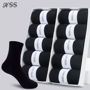 HSS Brand Men's Cotton Socks New style Black Business Men Socks Soft Breathable Summer Winter for Male Socks Plus Size (6.5-14)