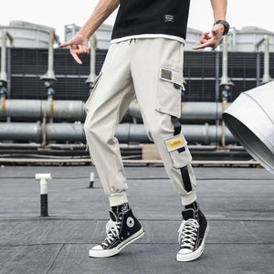 Streetwear Men's Multi Pockets Cargo Harem Pants Hip Hop Casual Male Track Pants Joggers Trousers Fashion Harajuku Men Pants