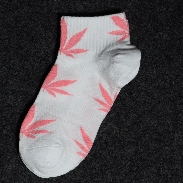 spring and autumn casual long paragraph weed boat socks Fashion comfortable high quality cotton socks  leaf maple leaves