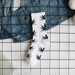 spring and autumn casual long paragraph weed boat socks Fashion comfortable high quality cotton socks  leaf maple leaves